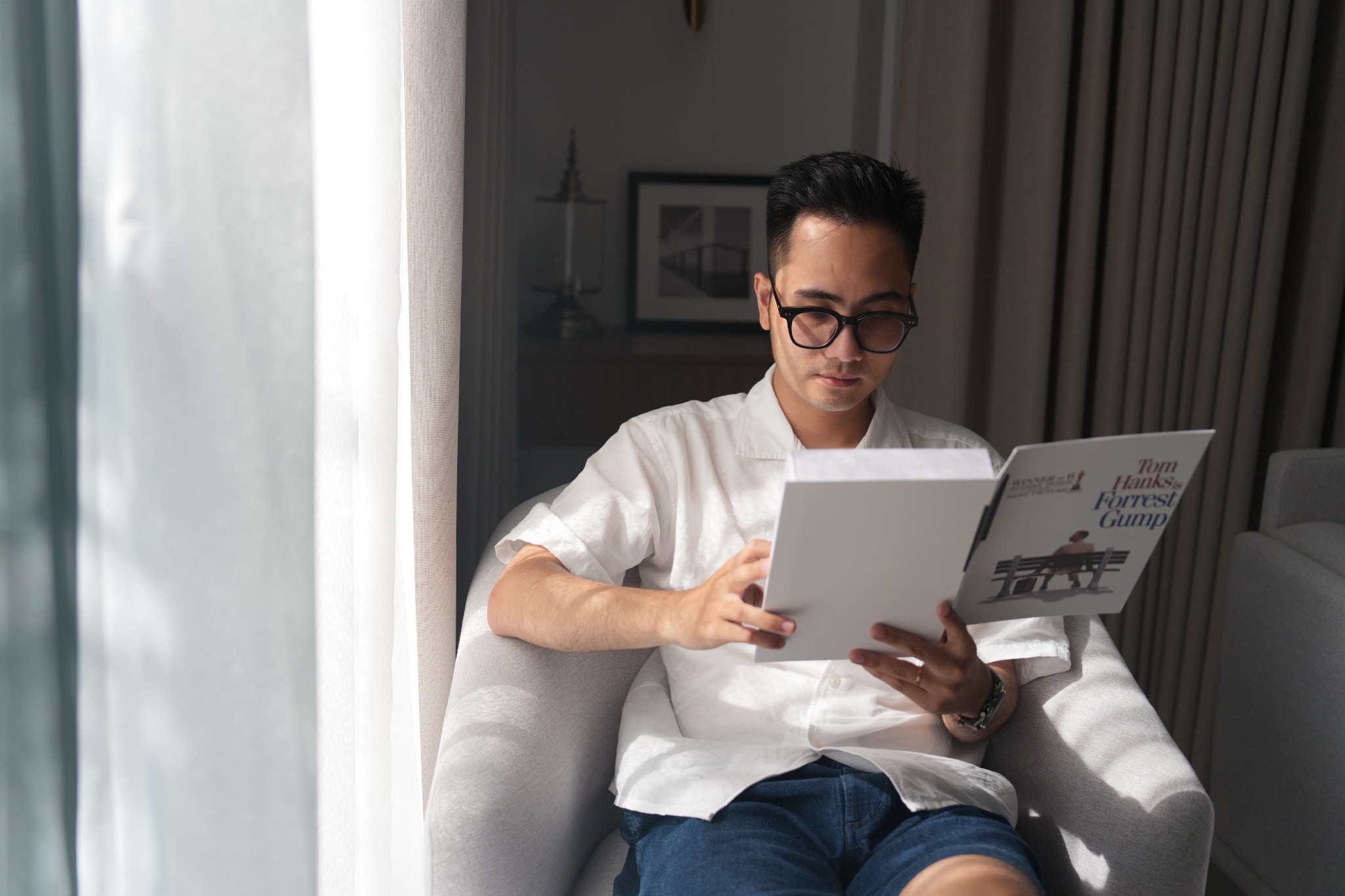 Reading Forrest Gump at Costamiago Resort, Phan Thiết